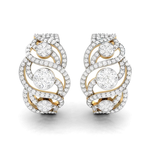 Round Cut Diamond Unique Big Stud Earrings For Women