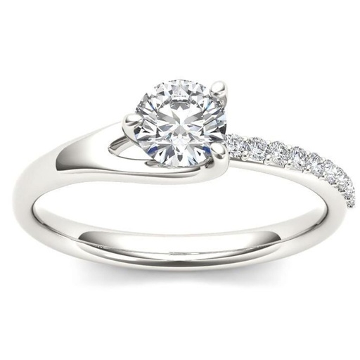 Round Cut Diamond Unique Style Engagement Ring for Women