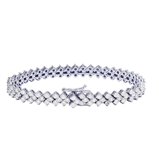 Round  Diamond Hip Hop Bracelet, Sterling Silver Plated Gold Diamond Bracelet For Birthday Gift, Unisex Iced Out Diamond Bracelet