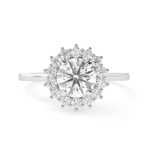  Round Cut Diamond Halo Engagement Ring for Women