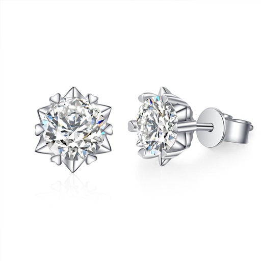 Round Cut Diamond Stud Earrings For Women