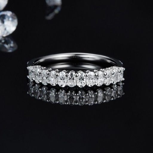 Oval Cut Half Eternity Ring for Women