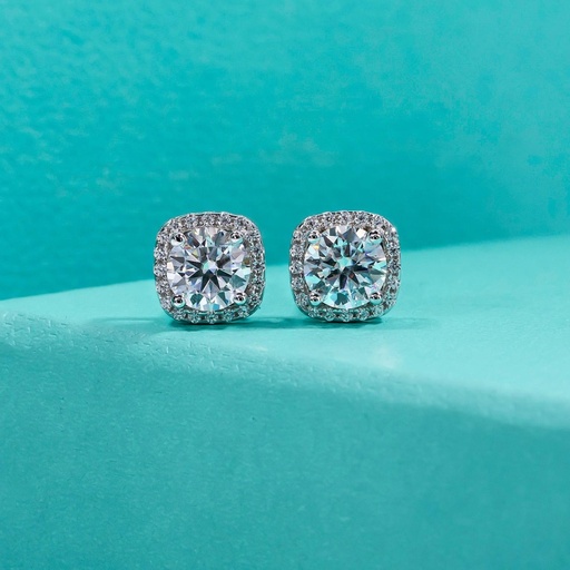  Diamond Earring /18K Gold Plated Silver