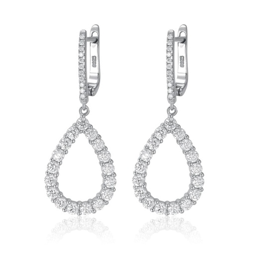 Luxury Earring 18K White Gold Plated Silver