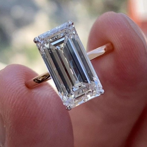 Emerald Diamond  Engagement Ring For Her