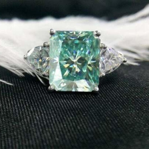 Radiant Three Stone Diamond Engagement Ring for Her