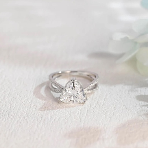 Trillion Cut Solitaire Engagement Ring For Women