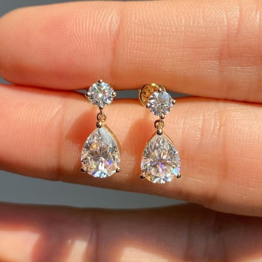 Pear Cut Drop & Dangal Earrings For Women