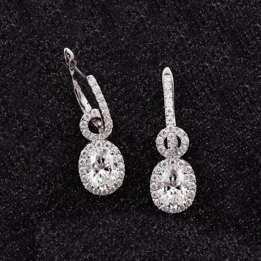 Oval Cut Drop & Dangal Earrings For Women