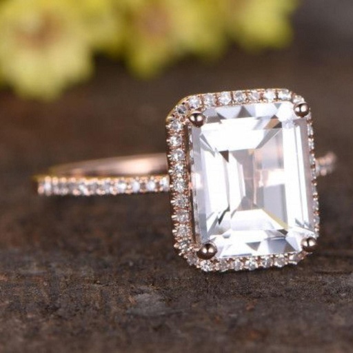 Emerald Halo Diamond Engagement Ring For Women