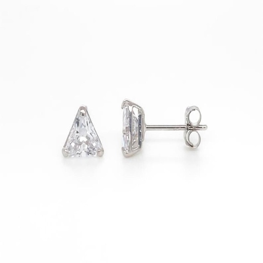 Triangle Earrings, Stud Earrings, Minimal Earrings, Dainty Earrings, Casual Wear Earrings, Green Earrings, White Gold Earrings