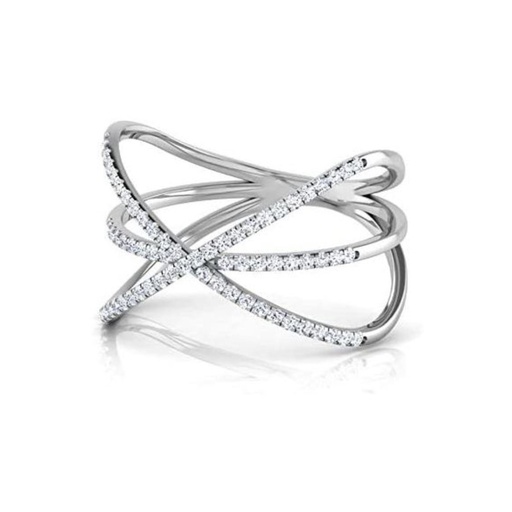 Round Diamond Criss Cross Ring for Women