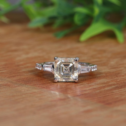 Asscher Diamond Engagement Ring For Women