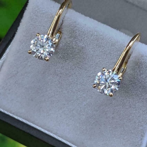 Round Cut Stone Drop/Dangal Earrings for Women