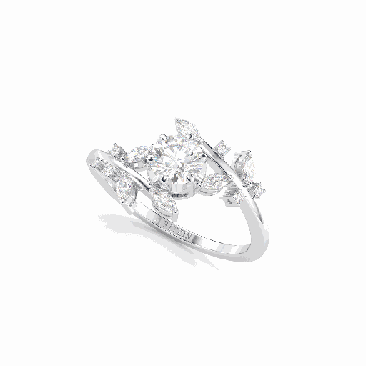 Round Diamond Fancy Engagement Ring for Women
