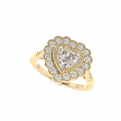 Heart Diamond Engagement Ring for Women