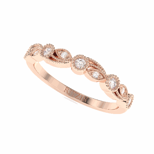 Round Diamond Band Engagement Band for Women