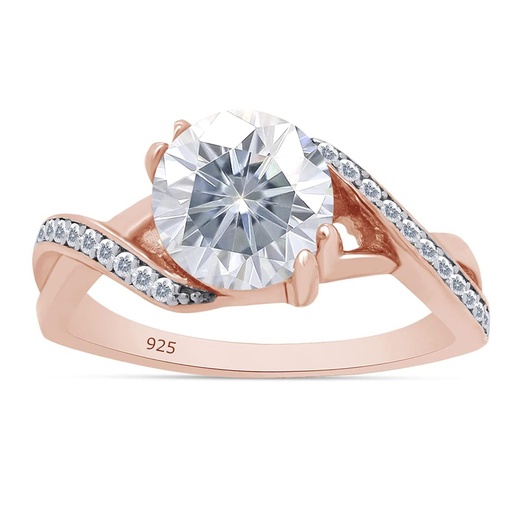 Round Cut Diamond Twisted Anniversary Ring for Women