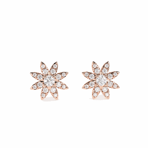 Round Diamond Stud Fancy Earrings for Women