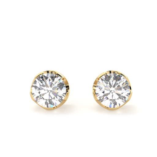 Round Diamond Stud Earrings for Women