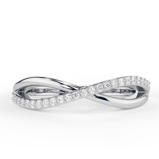 Round Cut Diamond Twisted Wedding Band for Women