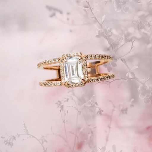  Emerald  unique eternity Engagement Ring 14k Rose gold promise ring vintage simple ring wedding art deco anniversary ring