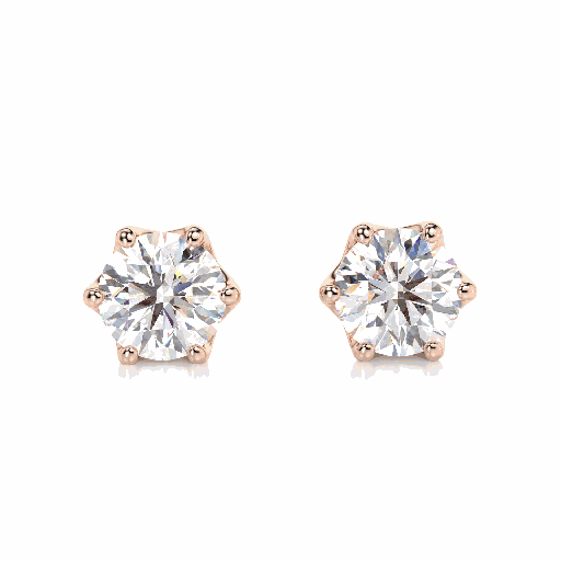 Round Shape Diamond Earrings For Women