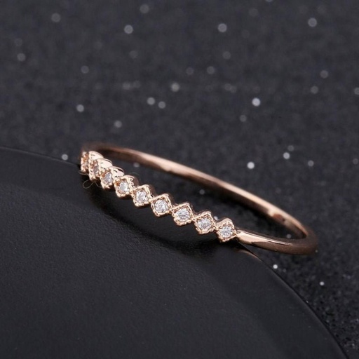 Round Cut Diamond Half Eternity Wedding Band For Women