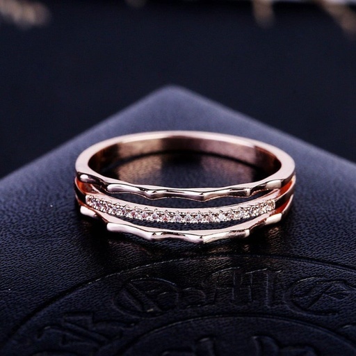 Round Cut Diamond 3 Row Unique Half Eternity Wedding Band For Women