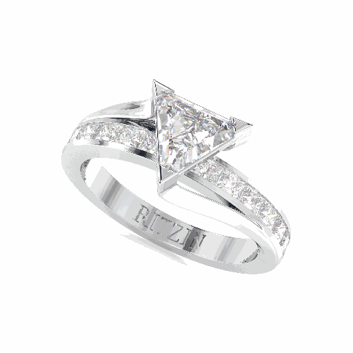 Triangle Shape Diamond Engagement Ring for Women