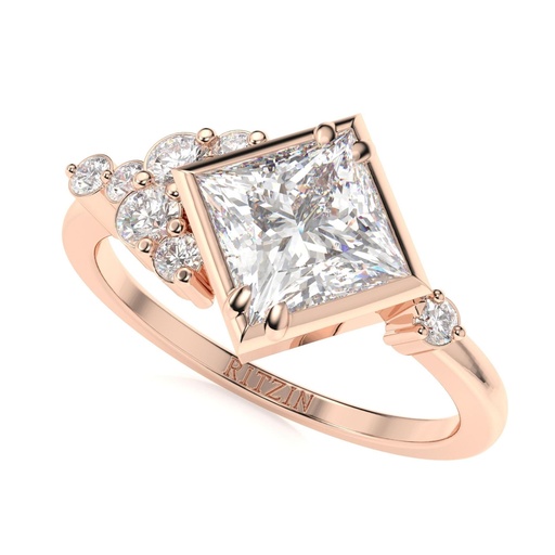 1.00 CT Princess cut  engagement ring unique vintage engagement ring Yellow gold engagement ring wedding ring Bridal Anniversary gift ring