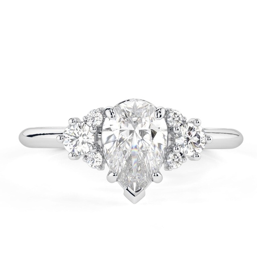 2.00CT Pear Cut Diamond Cluster 7 Stone Engagement Ring for Women