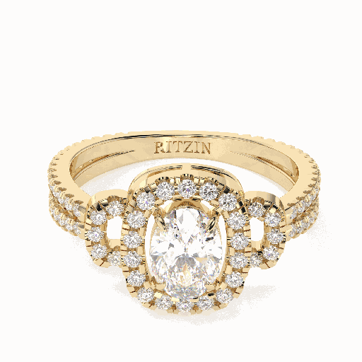 2.00CT Oval Diamond Halo Style Unique Engagement Ring for Women