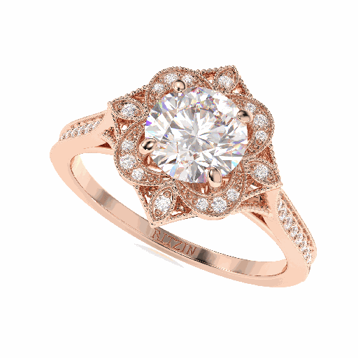 2.00CT Round Diamond Floral Style Engagement Ring for Women