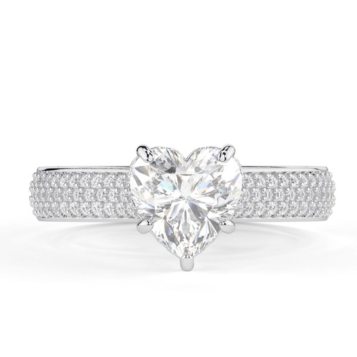 1.50CT Heart Shape Lab Grown Diamond Engagement Ring  Diamond Hidden Halo/Pave Wedding Ring Heart Diamond Ring 