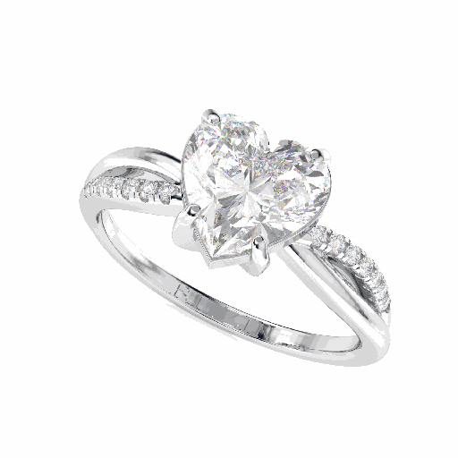 2.00CTHeart Diamond Twisted Engagement Ring for Women