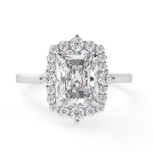 1.50CTRadiant Cut Diamond Halo Style Engagement Ring For Her