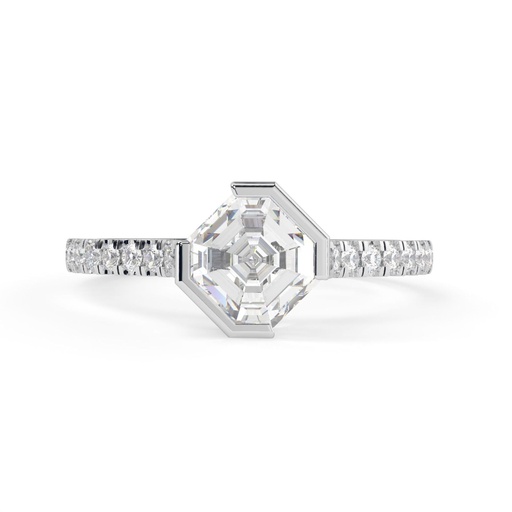 1.00CTAsscher Diamond Compass Shape   Engagement Ring For Women