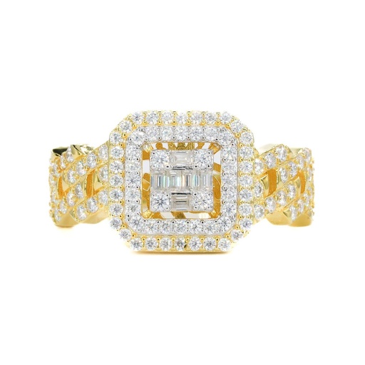 Round And Baguette Cut Unique Heavy Hip Hop Ring for Men