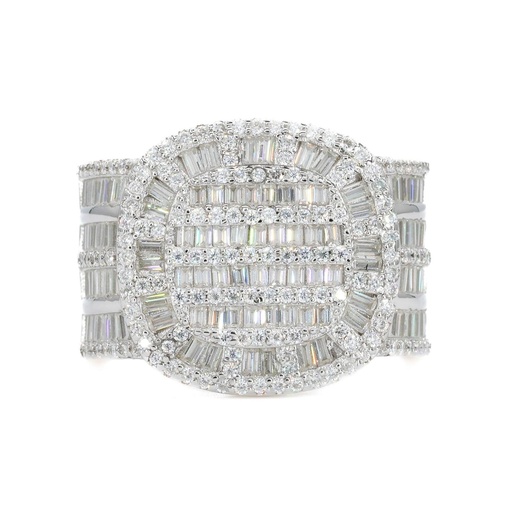 Round And Baguette Cut Diamond Hip Hop Heavy big Ring For Men