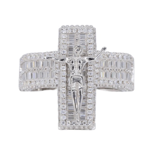 Round And Baguette Cut Diamond Big Hip Hop Ring for Men