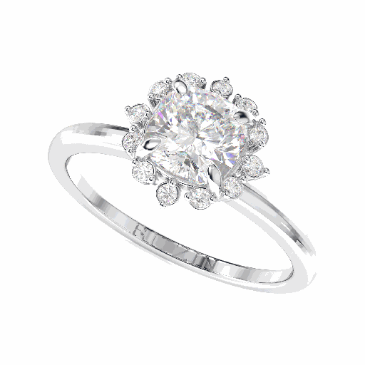 Cushion Diamond Halo Style Engagement Ring for Women