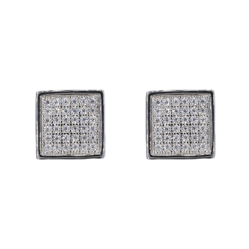 Square Iced VVS Moissanite Diamond Earrings