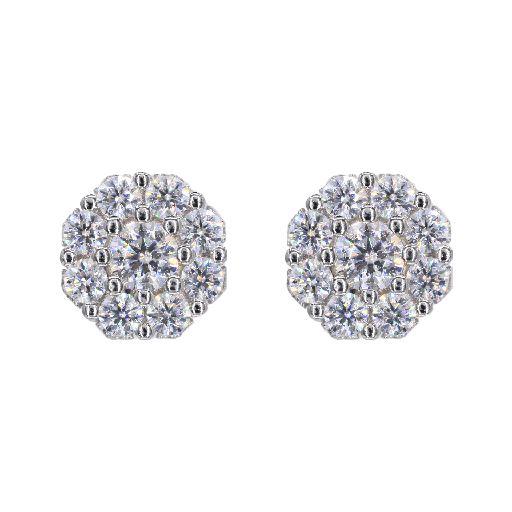 Iced Out Flower Earrings VVS Moissanite Daimond Earrings