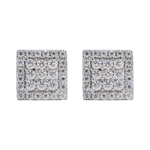 Squared Two Step VVS Moissanite Daimond Earrings