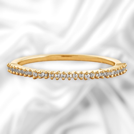 Round Cut Diamond Half Eternity Wedding Band For Women