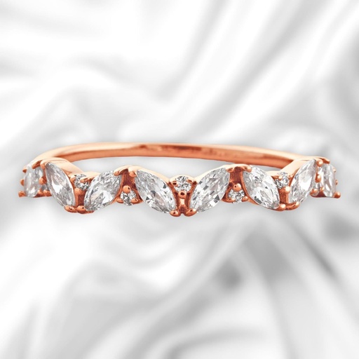 Marquise And Round Half Eternity Wedding Band For Women