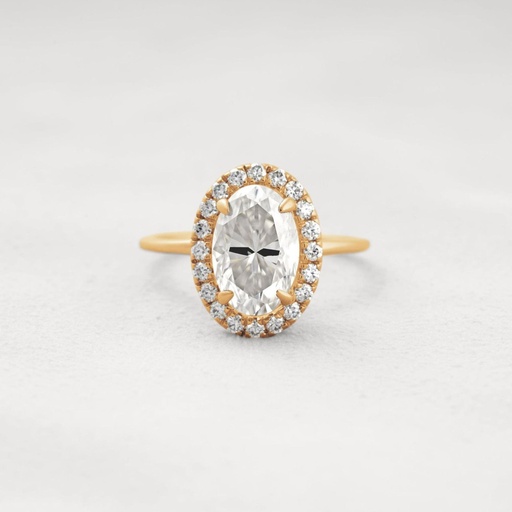 Oval Cut Diamond Hidden Halo Engagement Ring for Women