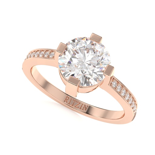 3.00ct Round Cut Diamond Solitaire With Accents Engagement Ring for Women