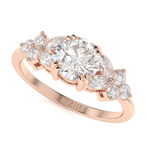 1.00CT Round Cut Cluster Style Engagement Ring for Women